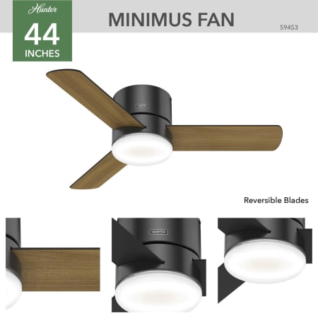 A large image of the Hunter MINIMUS 44 LED LOW PROFILE Hunter 59453 Minimus Ceiling Fan Details
