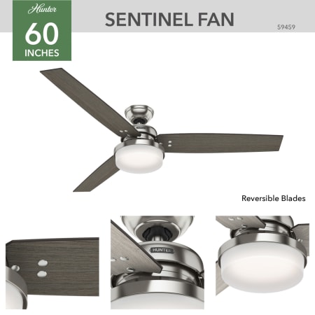 60" Premier Bronze Hunter 59457 Sentinel Ceiling Fan with Light and Remote 