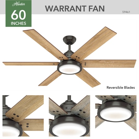 A large image of the Hunter Warrant 60 LED Hunter 59461 Warrant Ceiling Fan Details