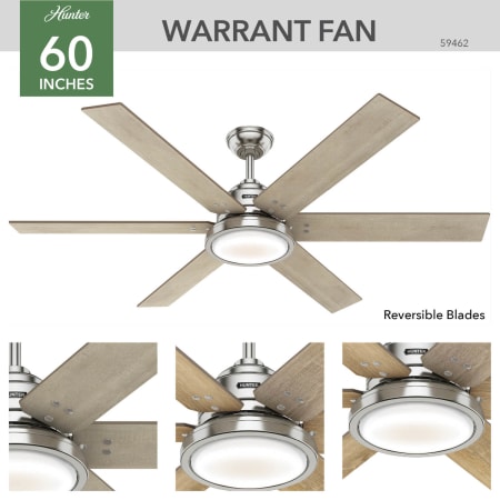 A large image of the Hunter Warrant 60 LED Hunter 59462 Warrant Ceiling Fan Details