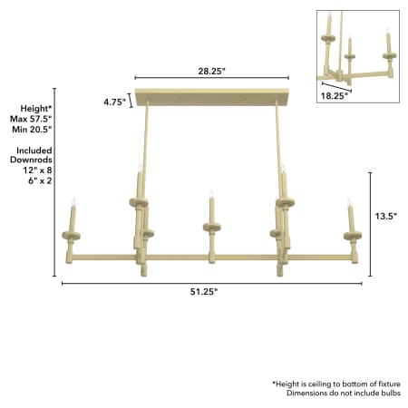 A large image of the Hunter Briargrove 52 Chandelier Dimensions