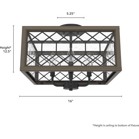 A large image of the Hunter Chevron 16 Flush Mount Ceiling Fixture Alternate Image
