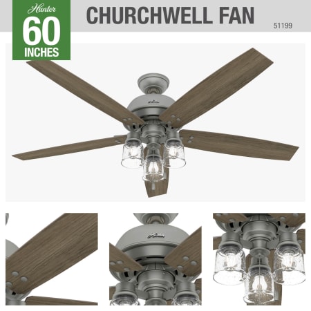 A large image of the Hunter Churchwell 60 LED Alternate Image