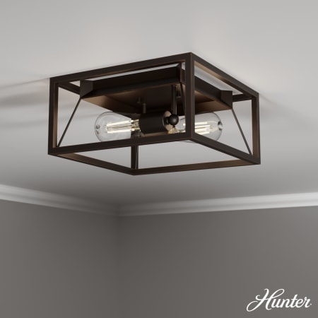 A large image of the Hunter Doherty 12 Flush Mount Ceiling Fixture Alternate Image