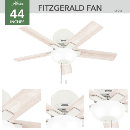 A large image of the Hunter Fitzgerald 44 LED Low Profile Alternate Image