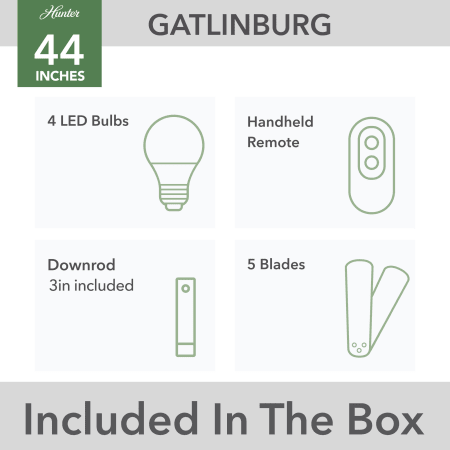 A large image of the Hunter Gatlinburg 44 LED Alternate Image