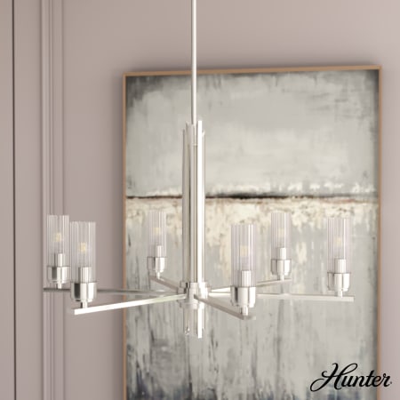 A large image of the Hunter Gatz 28 Chandelier Alternate Image