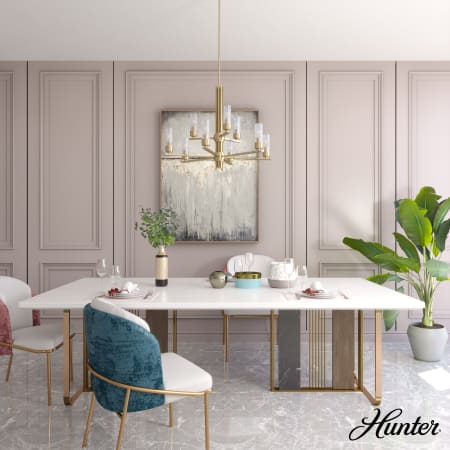 A large image of the Hunter Gatz 30 Chandelier Alternate Image