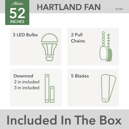 A large image of the Hunter Hartland 52 LED Alternate Image