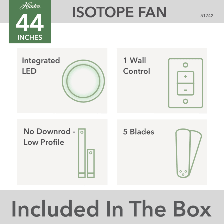 A large image of the Hunter Isotope 44 LED Low Profile Alternate Image
