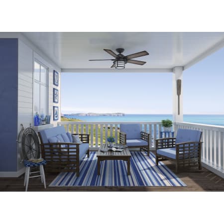 Hunter 59135 Weathered Zinc Key Biscayne 54 5 Blade Indoor A Large Image Of The Hunter Key Biscayne Alternate View