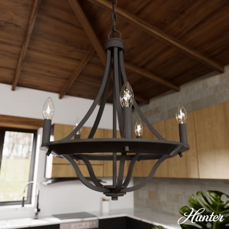 A large image of the Hunter Perch Point 18 Chandelier Alternate Image