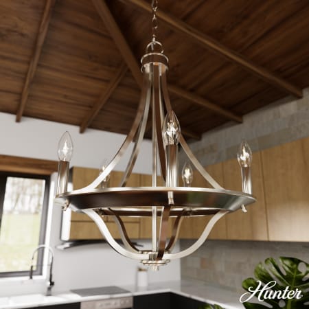 A large image of the Hunter Perch Point 18 Chandelier Alternate Image