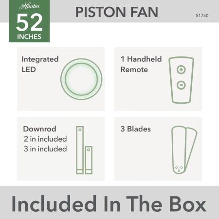 A large image of the Hunter Piston 52 LED Alternate Image