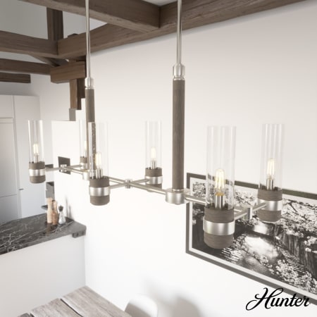 A large image of the Hunter River Mill 12 Chandelier Alternate Image