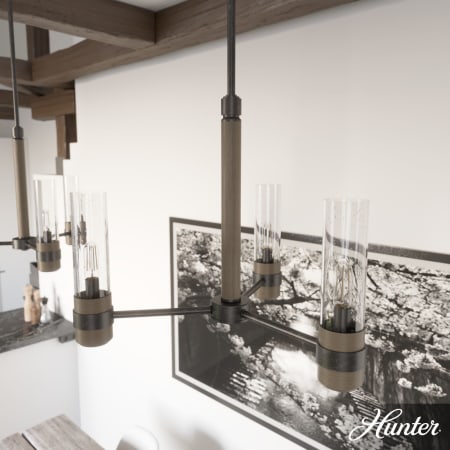 A large image of the Hunter River Mill 21 Chandelier Alternate Image