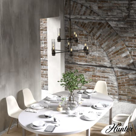 A large image of the Hunter River Mill 30 Chandelier Two Tier Alternate Image