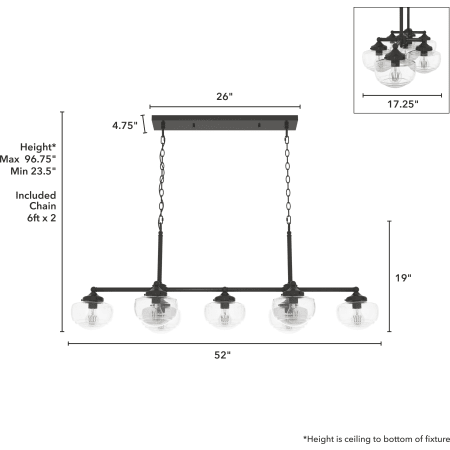 A large image of the Hunter Saddle Creek 52 Chandelier Alternate Image