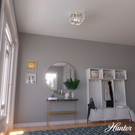 A large image of the Hunter Squire Manor 12 Flush Mount Ceiling Fixture Alternate Image