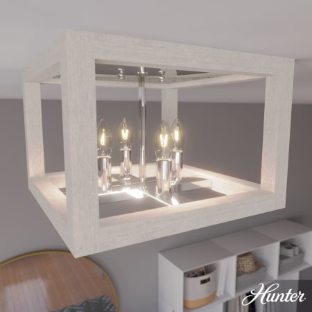 A large image of the Hunter Squire Manor 12 Flush Mount Ceiling Fixture Alternate Image