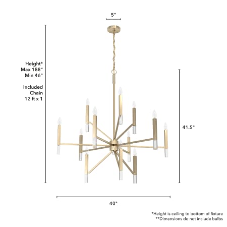 A large image of the Hunter Sunjai Three-Tier 40 Chandelier Dimensions