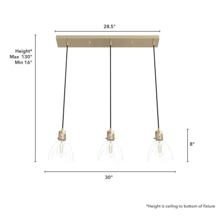 A large image of the Hunter Van Nuys 30 Pendant Dimensions
