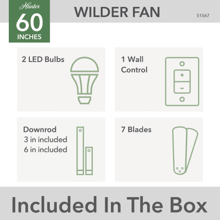 A large image of the Hunter Wilder 60 LED Alternate Image