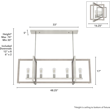 A large image of the Hunter Woodburn 48 Chandelier Alternate Image