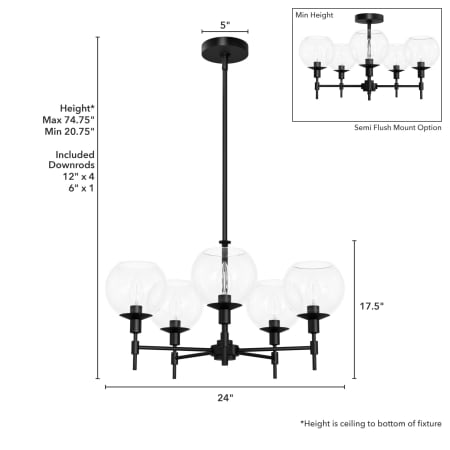 A large image of the Hunter Xidane 24 Chandelier Alternate Image