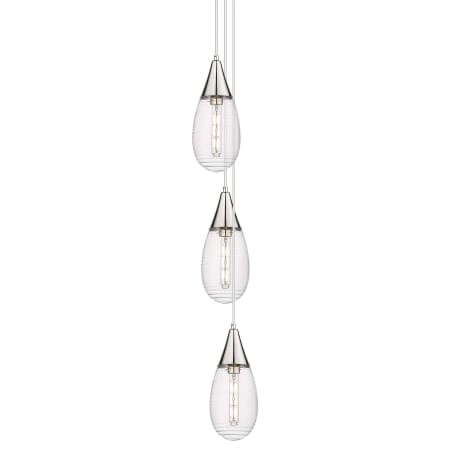 A large image of the Innovations Lighting 103-450-1P-15-8 Malone Pendant Polished Nickel / Striped Clear