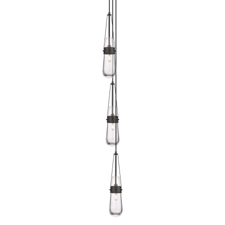 A large image of the Innovations Lighting 103-452-1P-21-7 Milan Pendant Matte Black / Clear