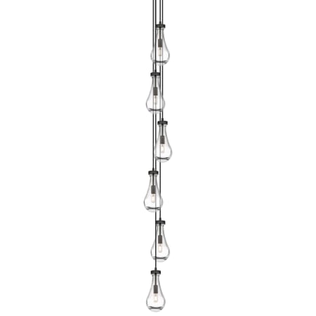 A large image of the Innovations Lighting 106-451-1P-12-8 Owego Pendant Matte Black / Clear