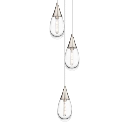 A large image of the Innovations Lighting 113-450-1P-15-14 Malone Pendant Brushed Satin Nickel / Clear