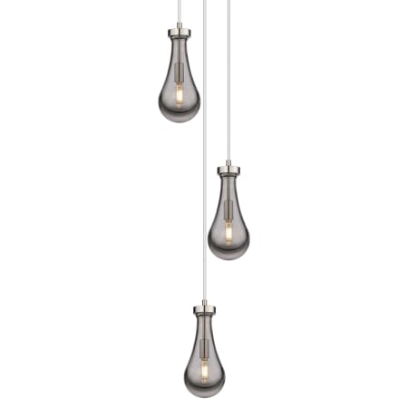 A large image of the Innovations Lighting 113-451-1P-12-13 Owego Pendant Brushed Satin Nickel / Light Smoke