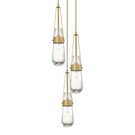 A large image of the Innovations Lighting 113-452-1P-21-12 Milan Pendant Brushed Brass / Clear