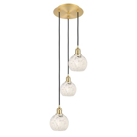 A large image of the Innovations Lighting 113B-3P-11-13 White Mouchette Pendant Alternate Image