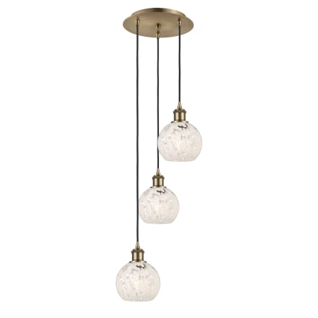 A large image of the Innovations Lighting 113B-3P-11-13 White Mouchette Pendant Alternate Image