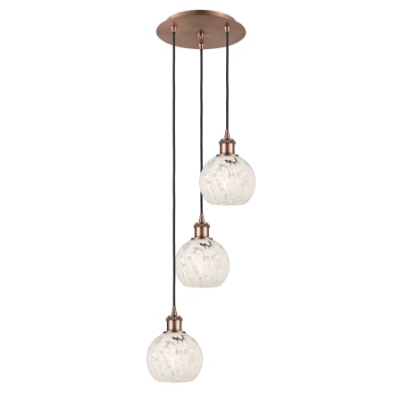 A large image of the Innovations Lighting 113B-3P-11-13 White Mouchette Pendant Alternate Image