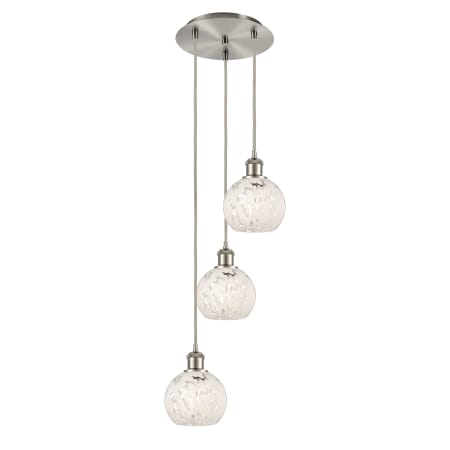 A large image of the Innovations Lighting 113B-3P-11-13 White Mouchette Pendant Alternate Image