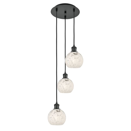 A large image of the Innovations Lighting 113B-3P-11-13 White Mouchette Pendant Alternate Image