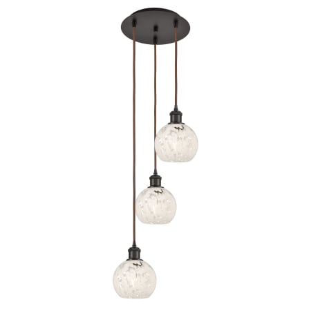 A large image of the Innovations Lighting 113B-3P-11-13 White Mouchette Pendant Alternate Image