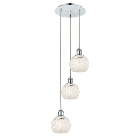 A large image of the Innovations Lighting 113B-3P-11-13 White Mouchette Pendant Alternate Image