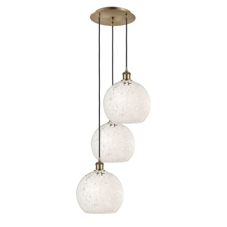 A large image of the Innovations Lighting 113B-3P-11-17 White Mouchette Pendant Alternate Image