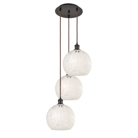 A large image of the Innovations Lighting 113B-3P-11-17 White Mouchette Pendant Alternate Image