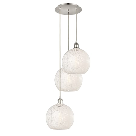 A large image of the Innovations Lighting 113B-3P-11-17 White Mouchette Pendant Alternate Image