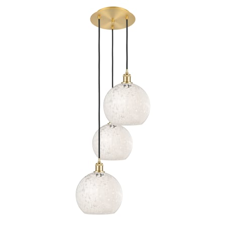 A large image of the Innovations Lighting 113B-3P-11-17 White Mouchette Pendant Alternate Image