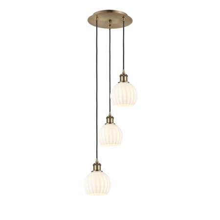 A large image of the Innovations Lighting 113B-3P-13-13 White Venetian Pendant Alternate Image