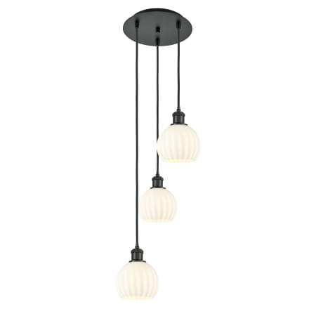 A large image of the Innovations Lighting 113B-3P-13-13 White Venetian Pendant Alternate Image