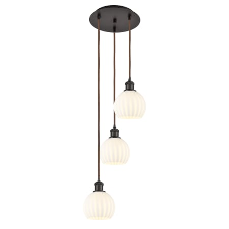 A large image of the Innovations Lighting 113B-3P-13-13 White Venetian Pendant Alternate Image