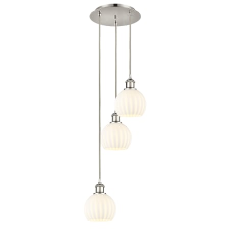 A large image of the Innovations Lighting 113B-3P-13-13 White Venetian Pendant Alternate Image